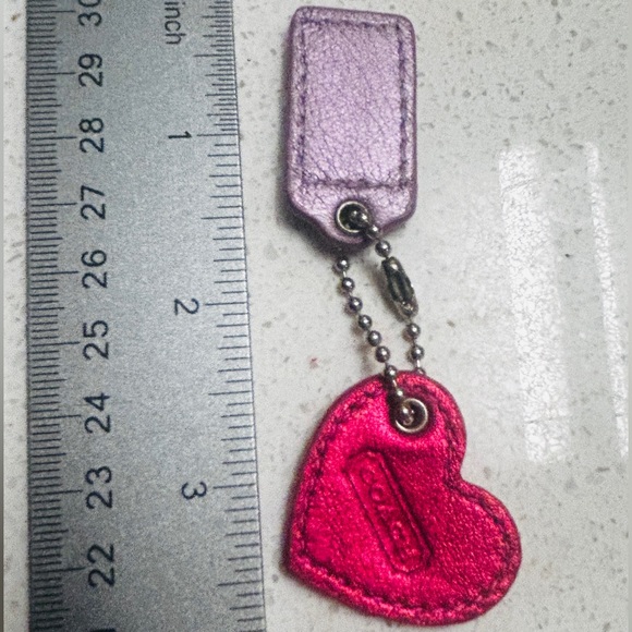 Coach Pink Heart and Purple Silver Keychain Tags - Picture 3 of 3